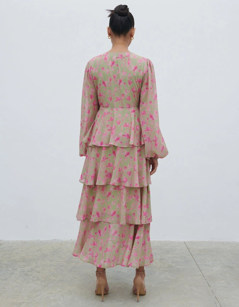 Ashton Floral Midaxi Ruffle Dress - Multi