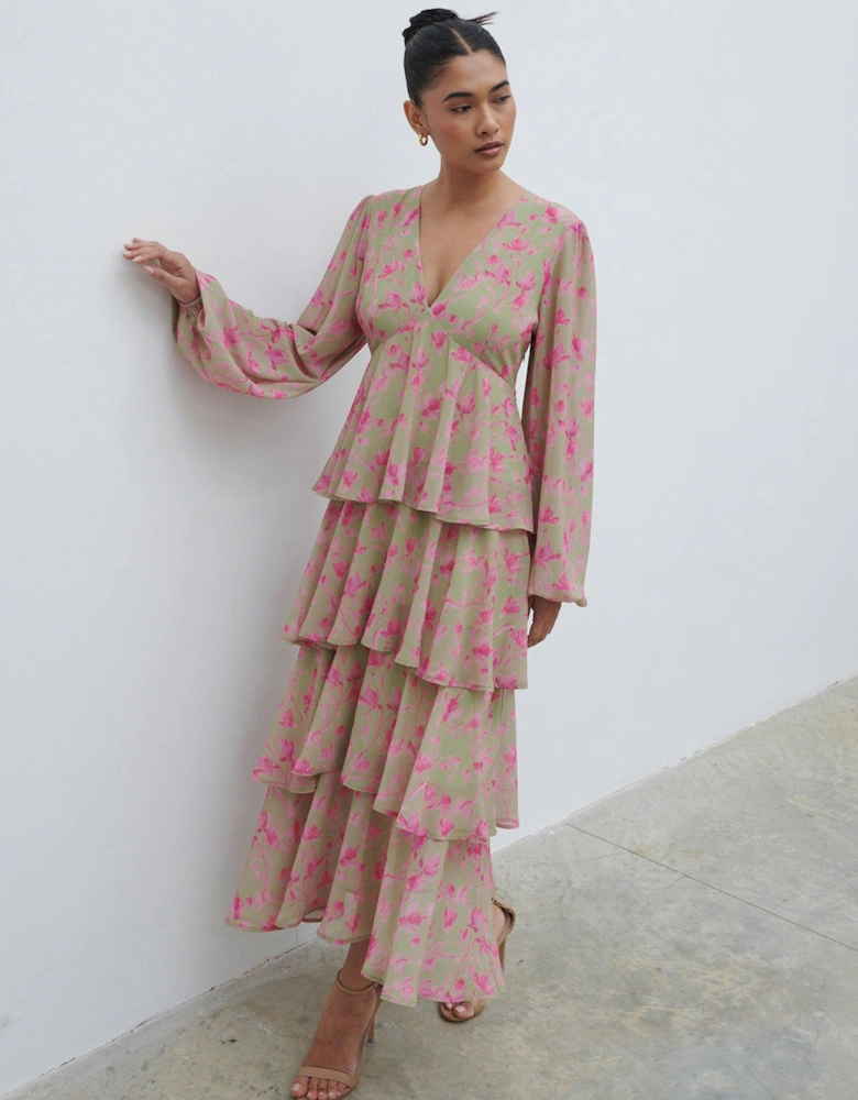 Ashton Floral Midaxi Ruffle Dress - Multi