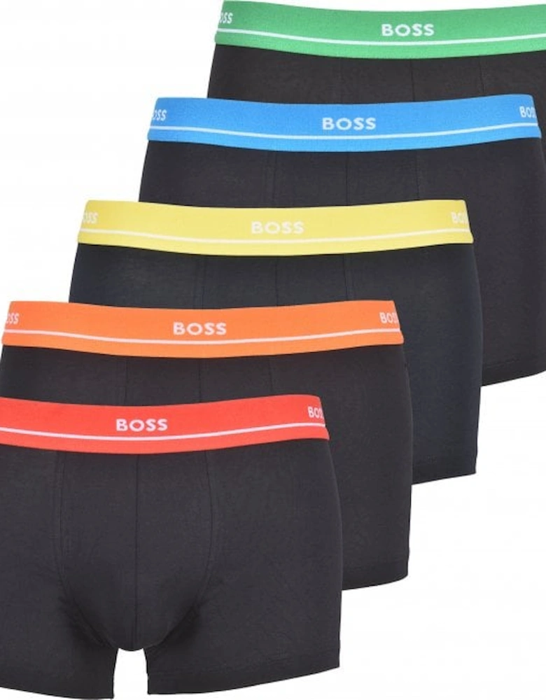5-Pack Classic Boxer Trunks, Black/multicolours