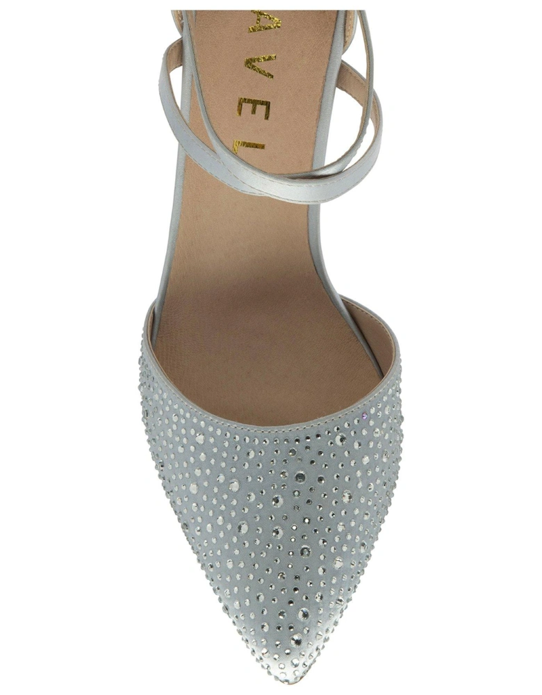 Rainsville Heeled Shoes - Silver Satin