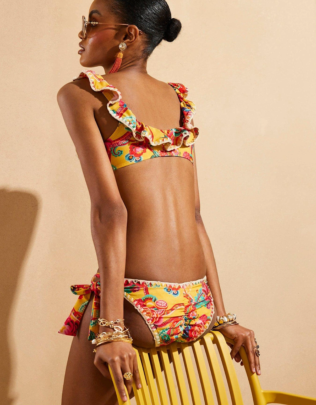 Del Maar Frill Cami Bikini - Yellow