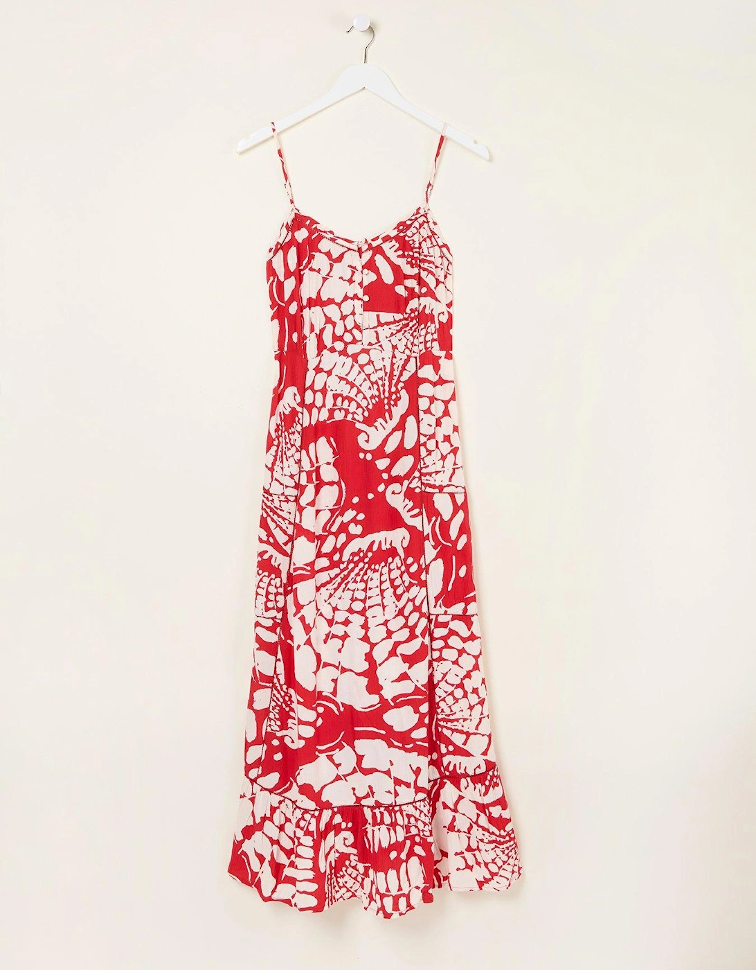Mae Shell Print Dress - Red