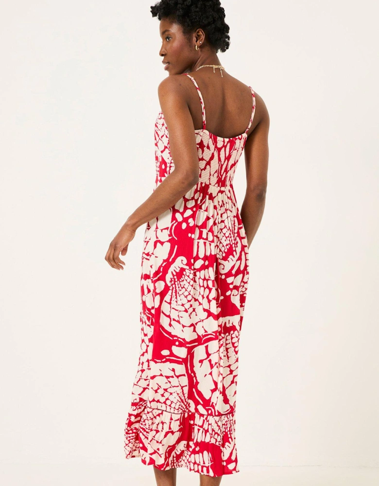 Mae Shell Print Dress - Red