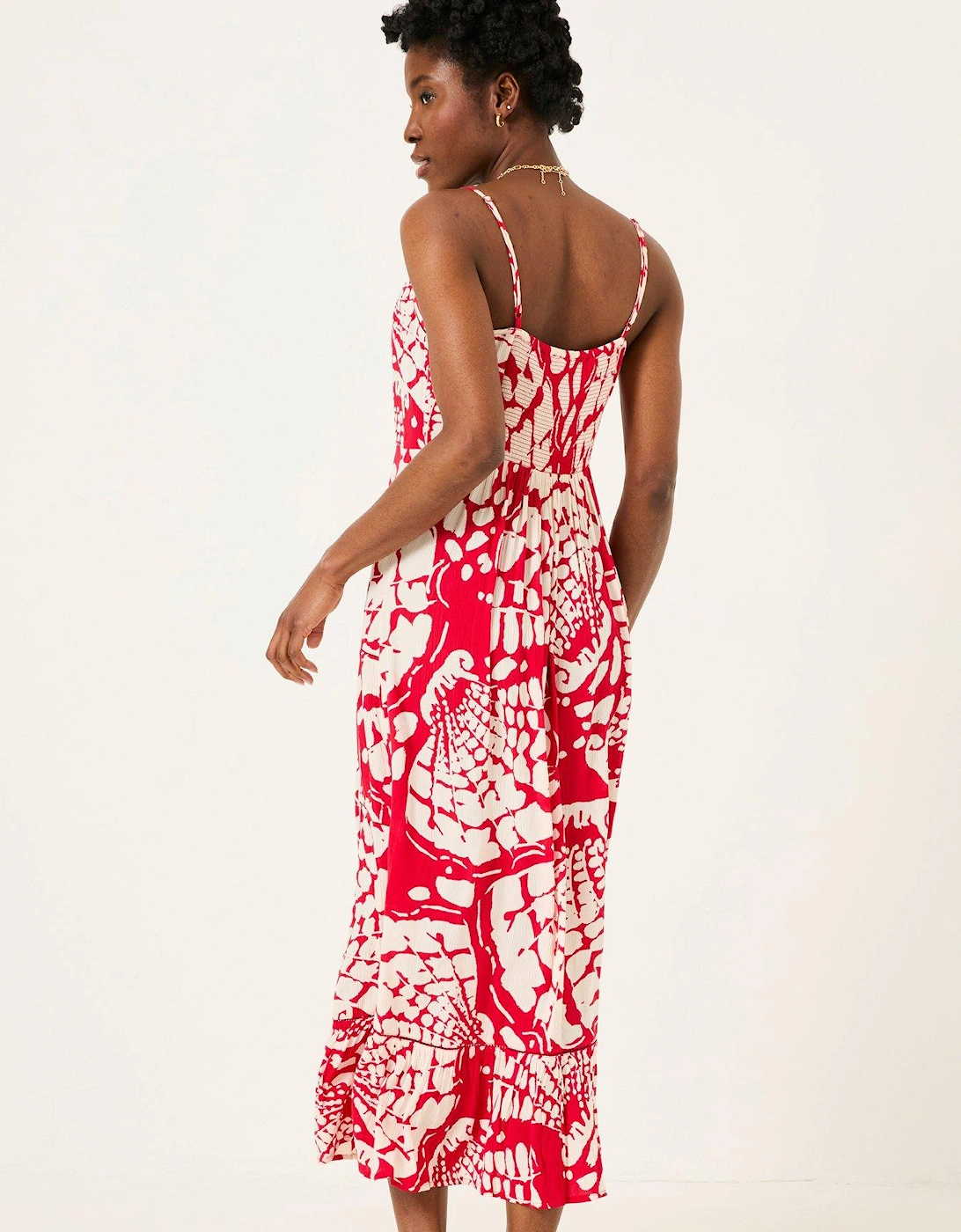 Mae Shell Print Dress - Red