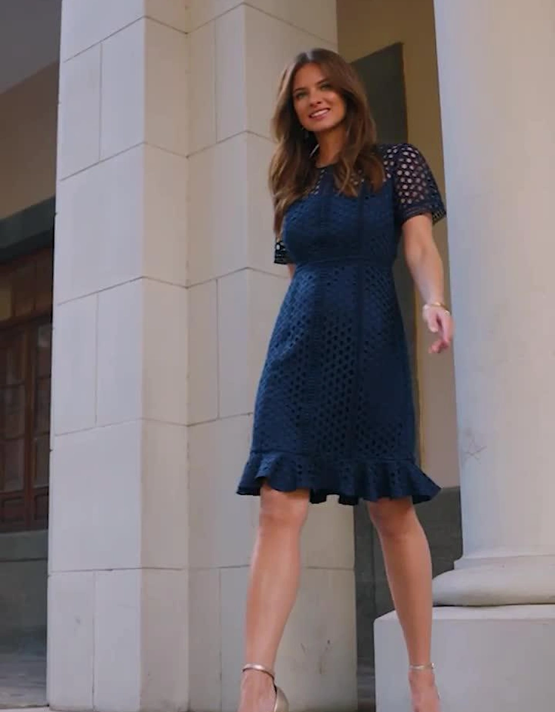 Geo Lace Fit & Flare Dress