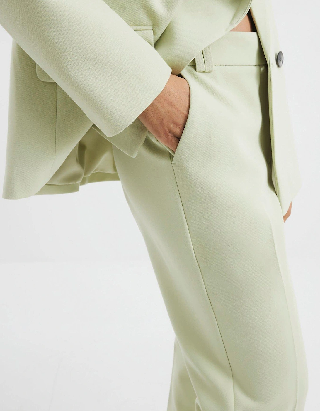 Petite Slim Flare Trouser - Light Green