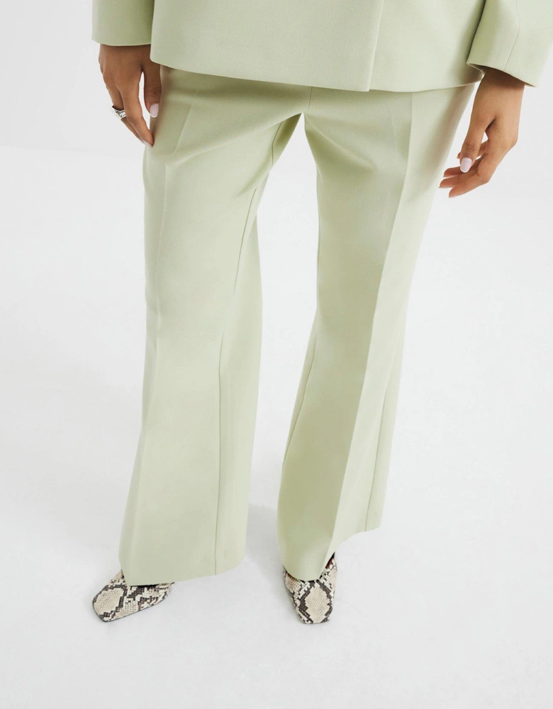 Petite Slim Flare Trouser - Light Green