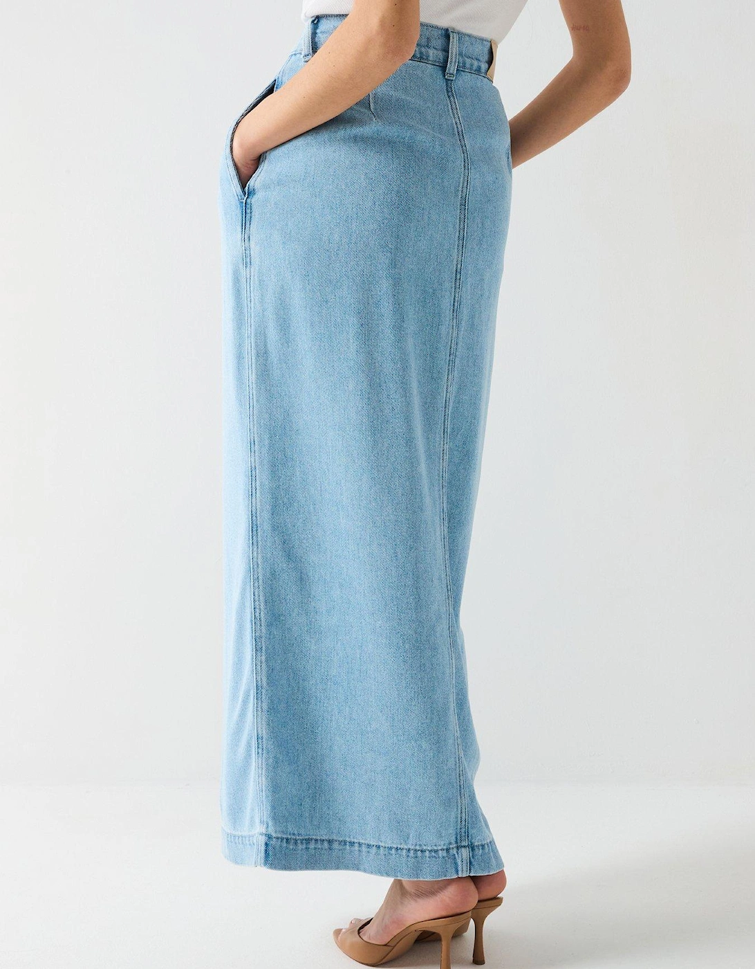 Aime Denim Maxi Skirt Trendsetter - Light Blue