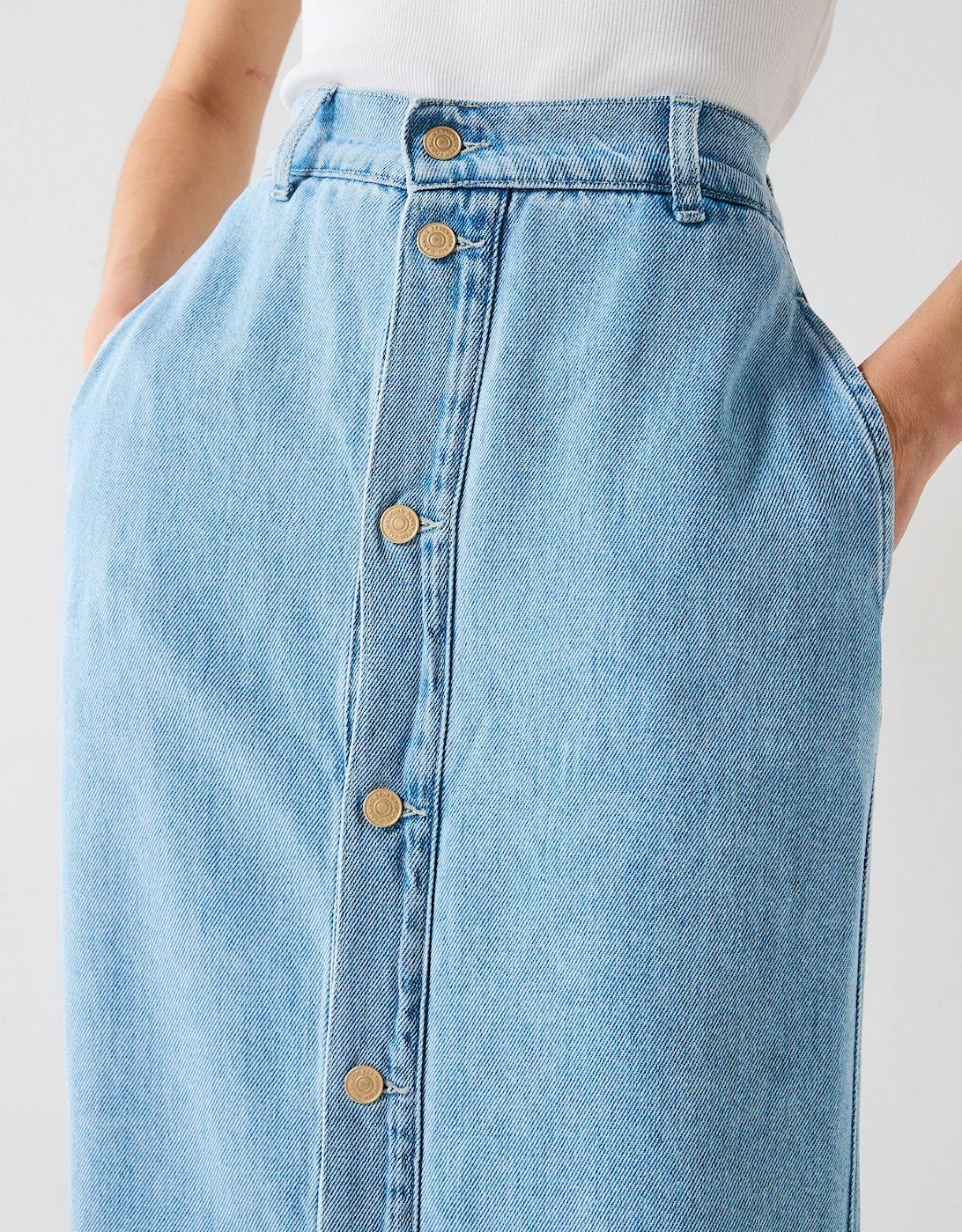 Aime Denim Maxi Skirt Trendsetter - Light Blue