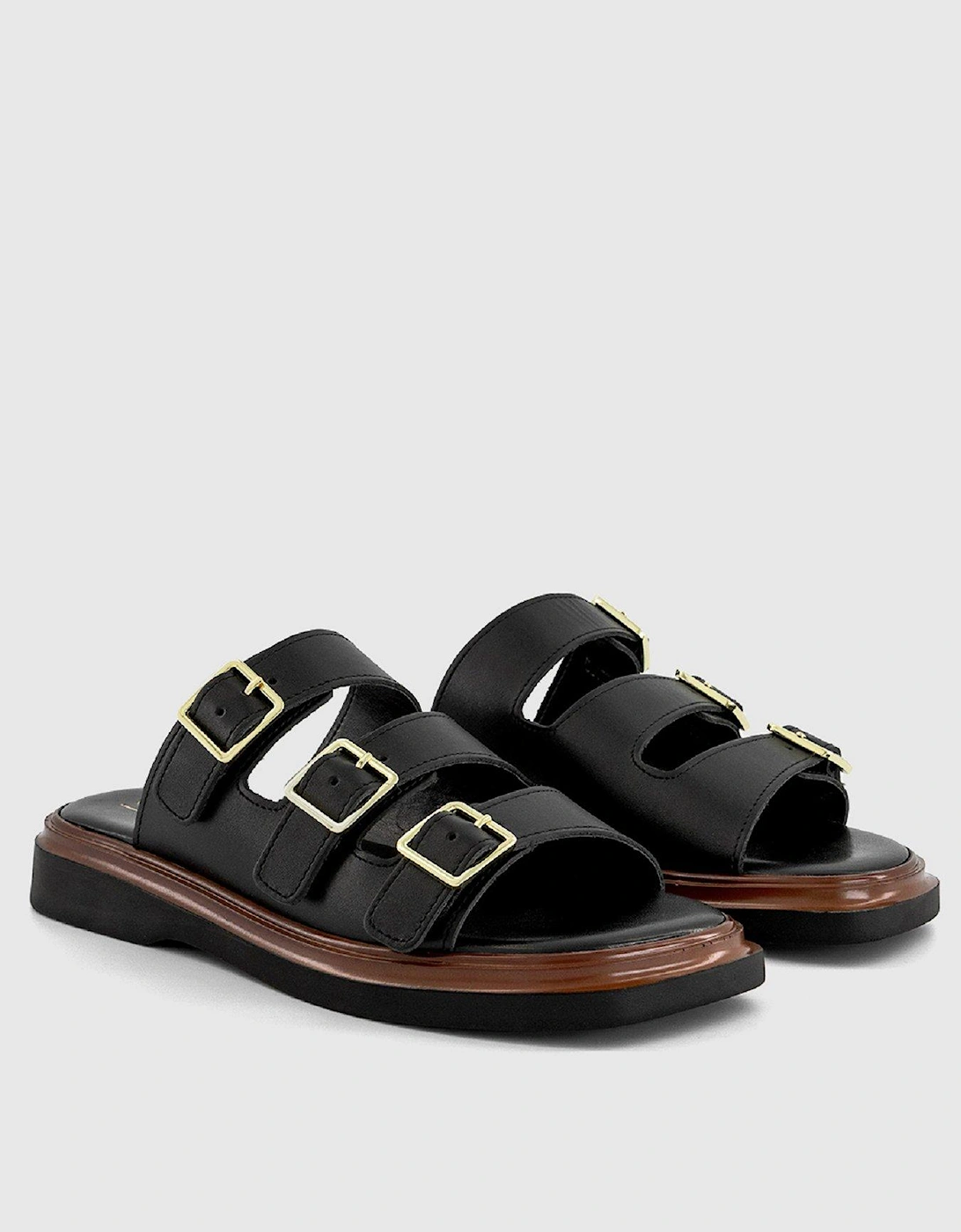 Savana Triple Strap Sandals - Black