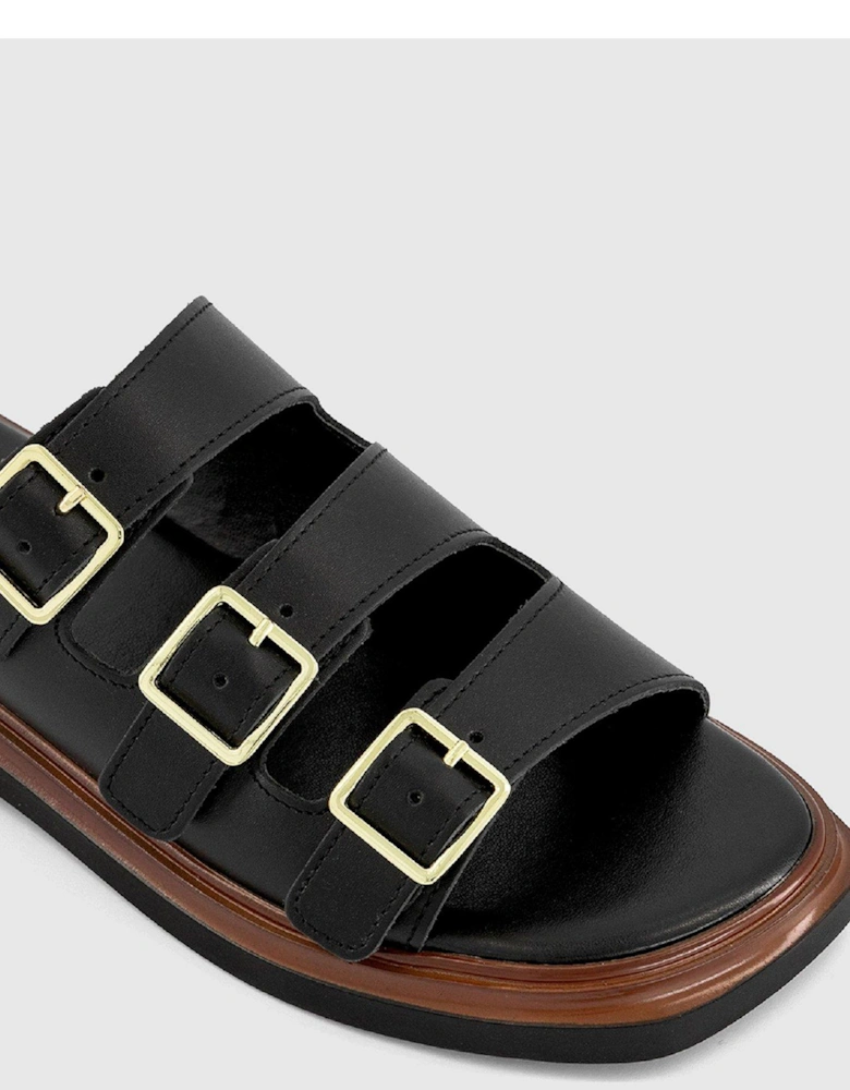 Savana Triple Strap Sandals - Black