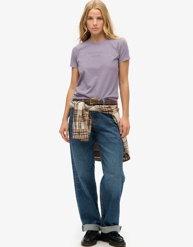 Sport Luxe Graphic Fitted T-Shirt - Purple