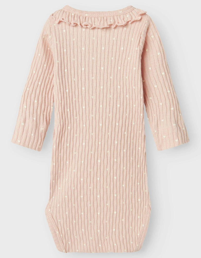 Baby Girls Long Sleeved Bodysuit - Peach Whip