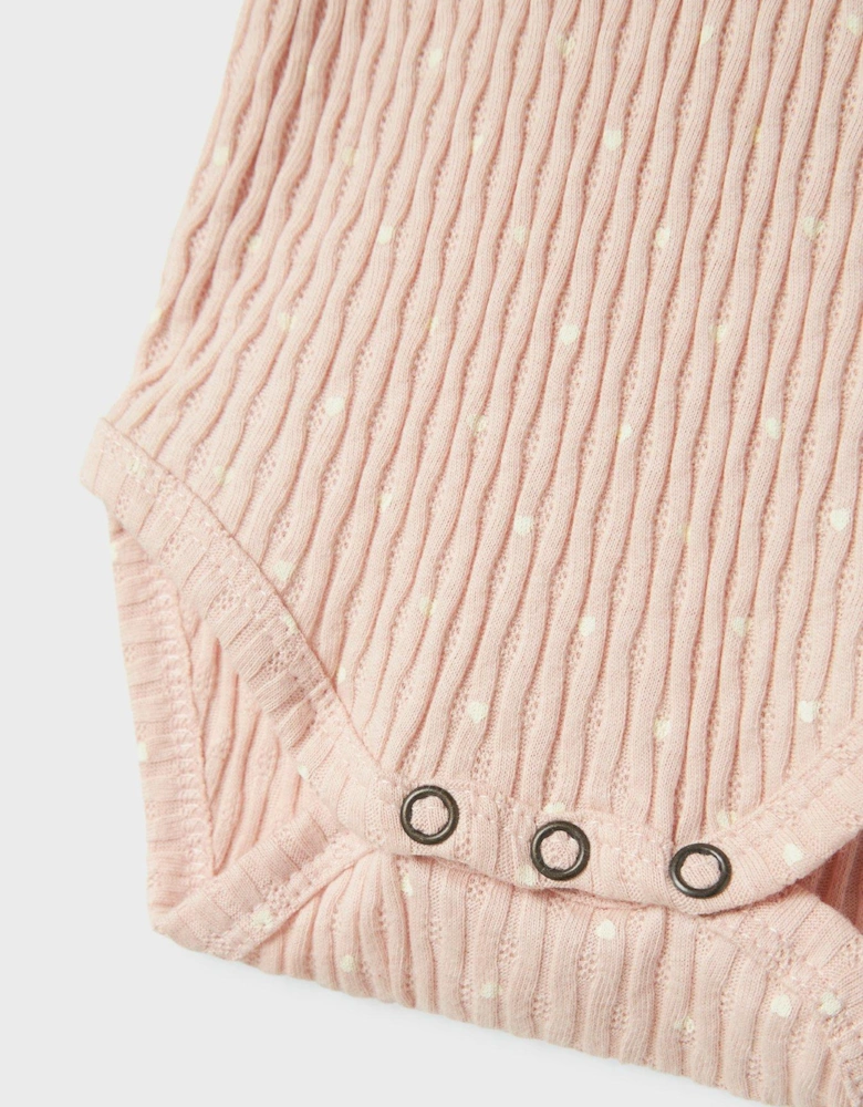 Baby Girls Long Sleeved Bodysuit - Peach Whip