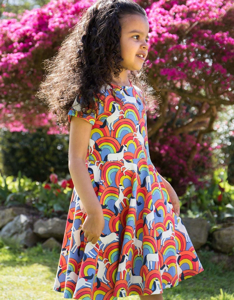 Girls Spring Skater Dress - Blue