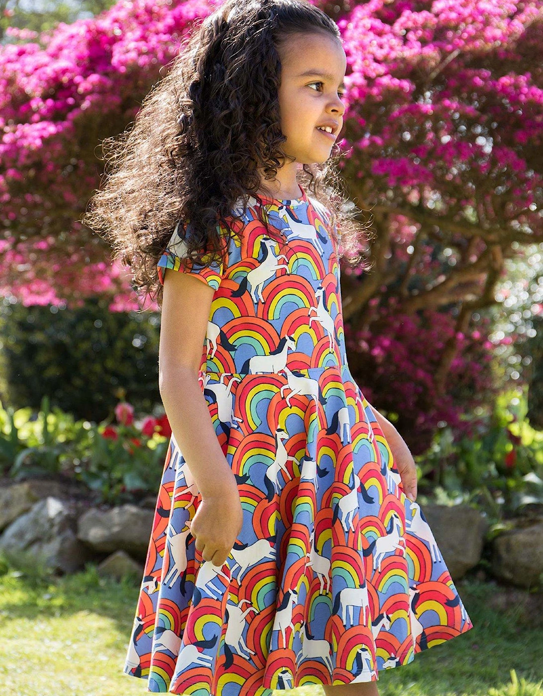 Girls Spring Skater Dress - Blue