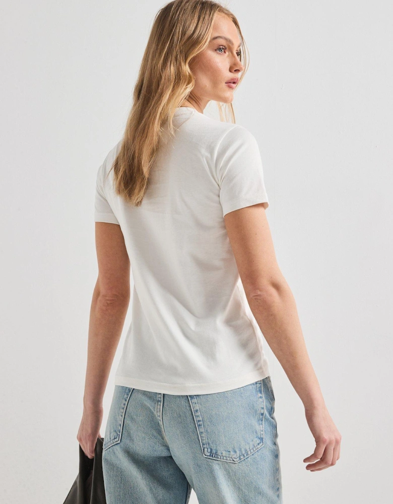 Womens Chuck Patch Overlay Tee - White