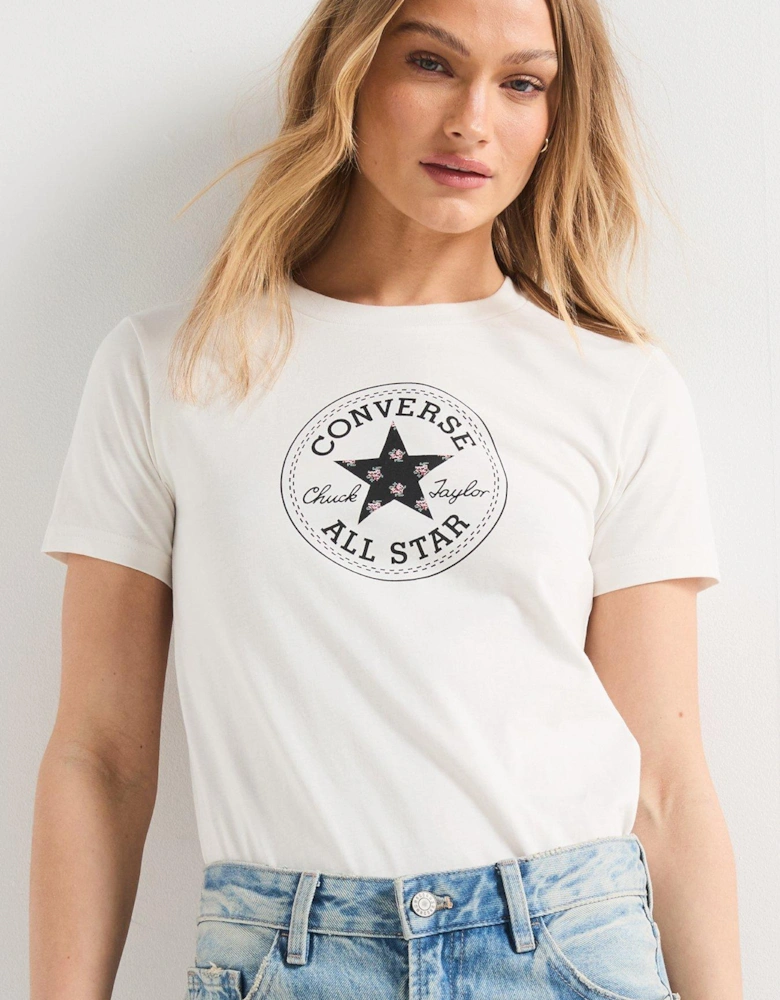 Womens Chuck Patch Overlay Tee - White