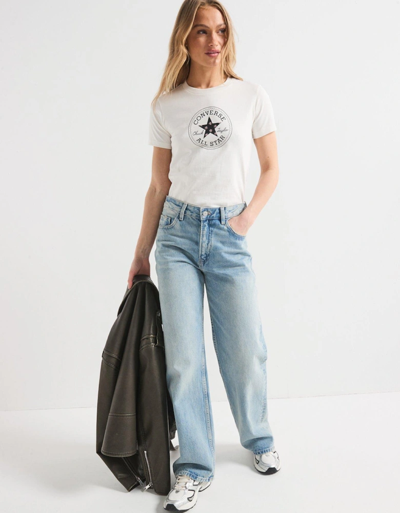 Womens Chuck Patch Overlay Tee - White