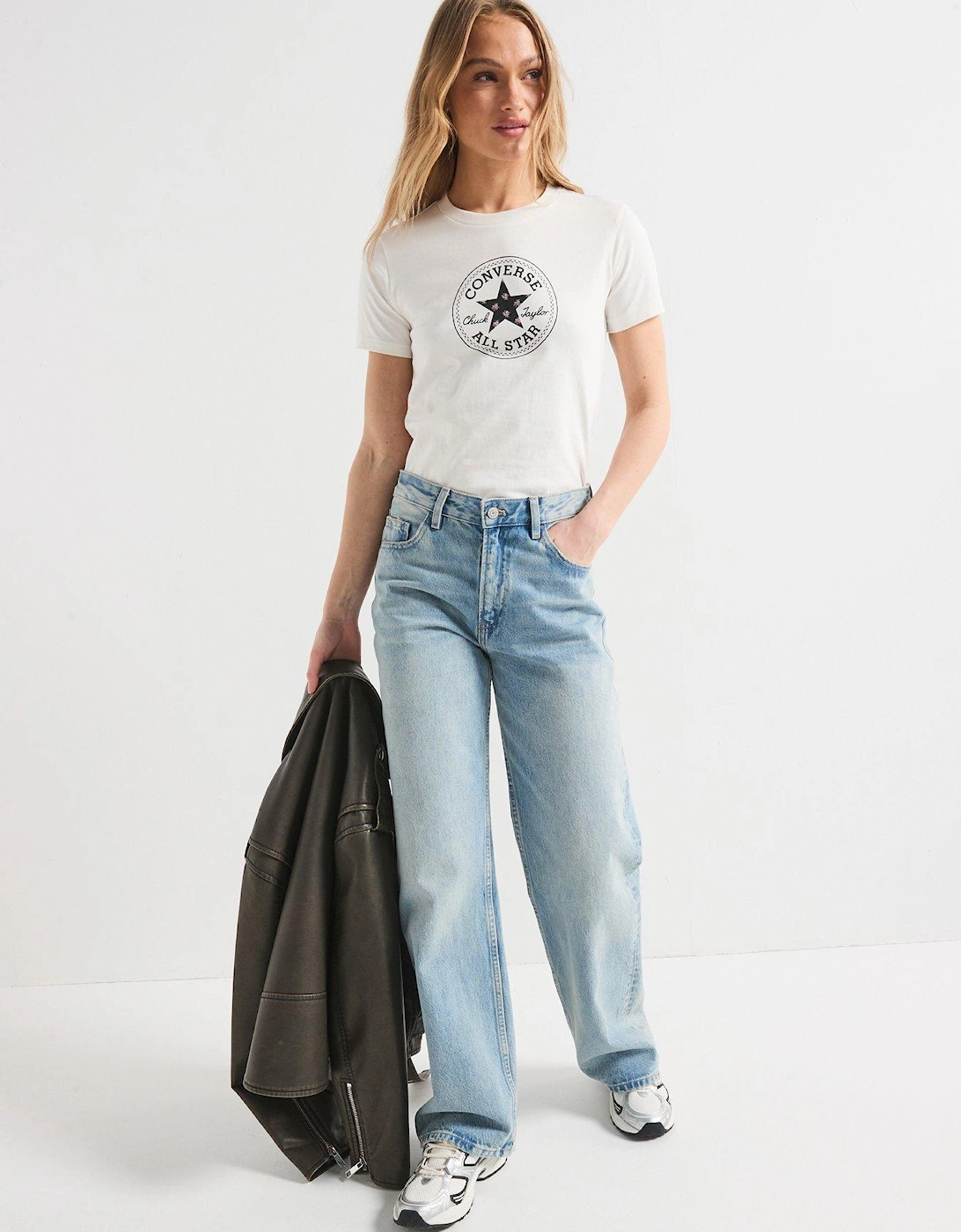 Womens Chuck Patch Overlay Tee - White