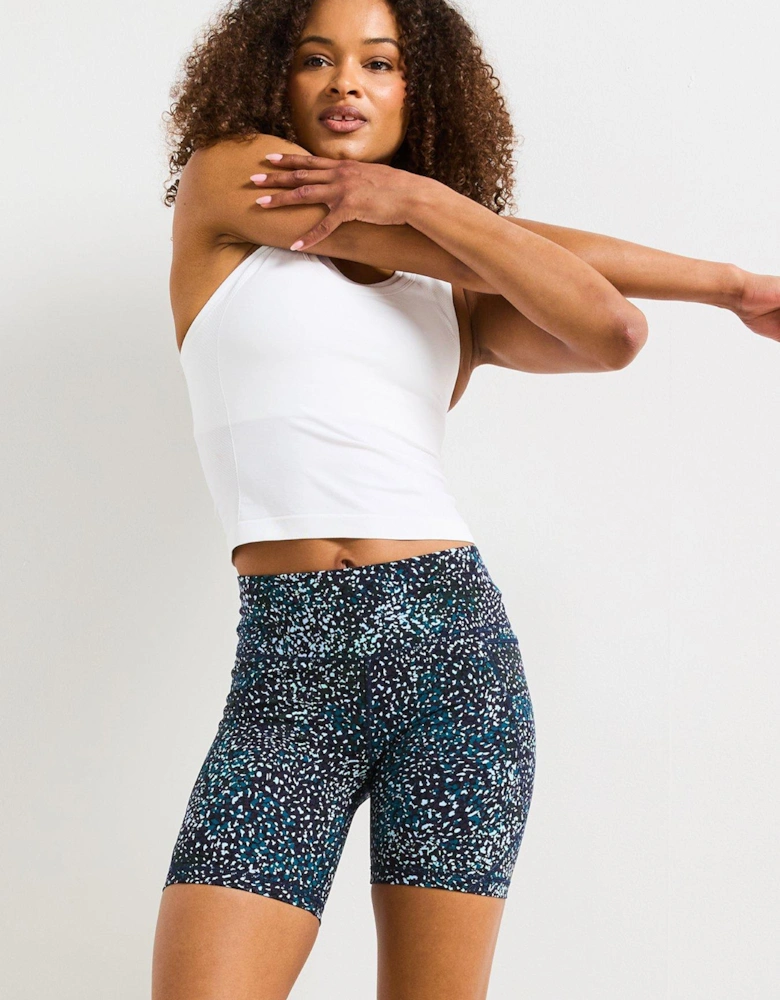 Womens Training Power 6 Biker Shorts - Blue