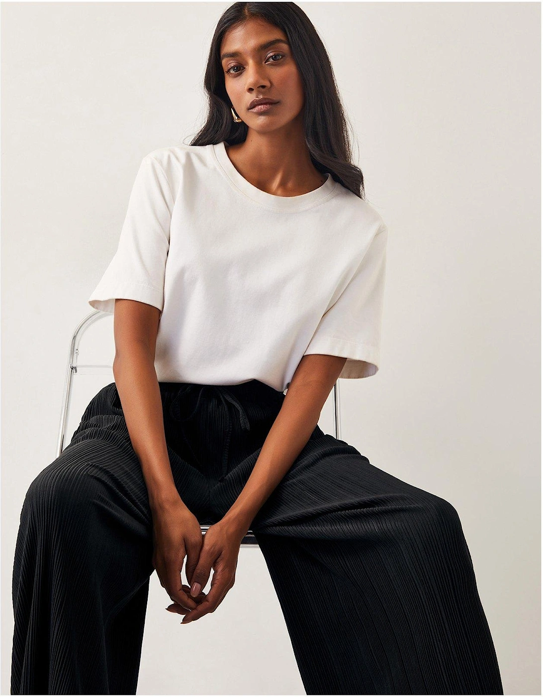 Paula Plisse Trousers - Black