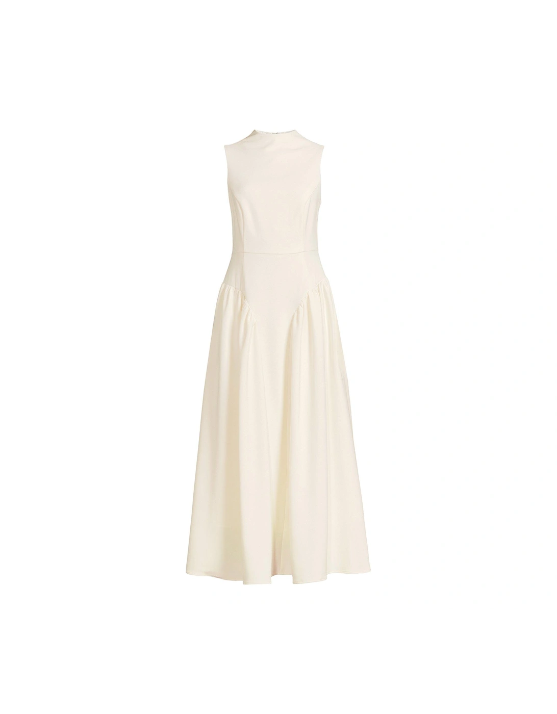 Pleated Corset Sleeveless Dress - Cream