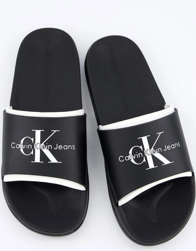 Neoprene Logo Sliders - Black/White