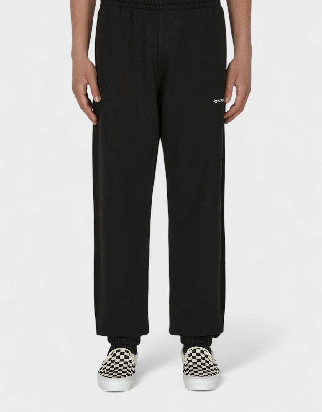 Wave Outline Diag Slim Sweatpants Black