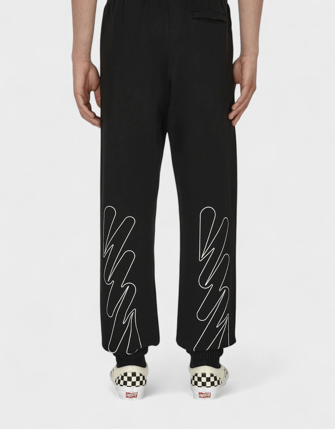 Wave Outline Diag Slim Sweatpants Black