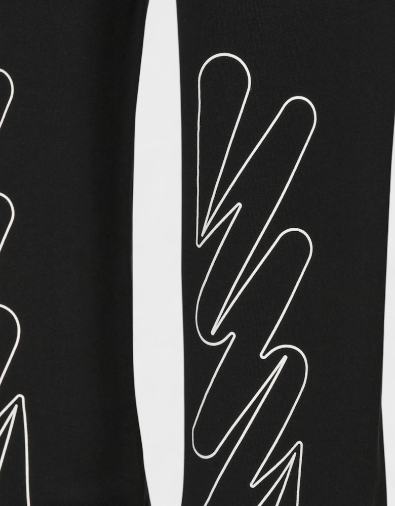 Wave Outline Diag Slim Sweatpants Black