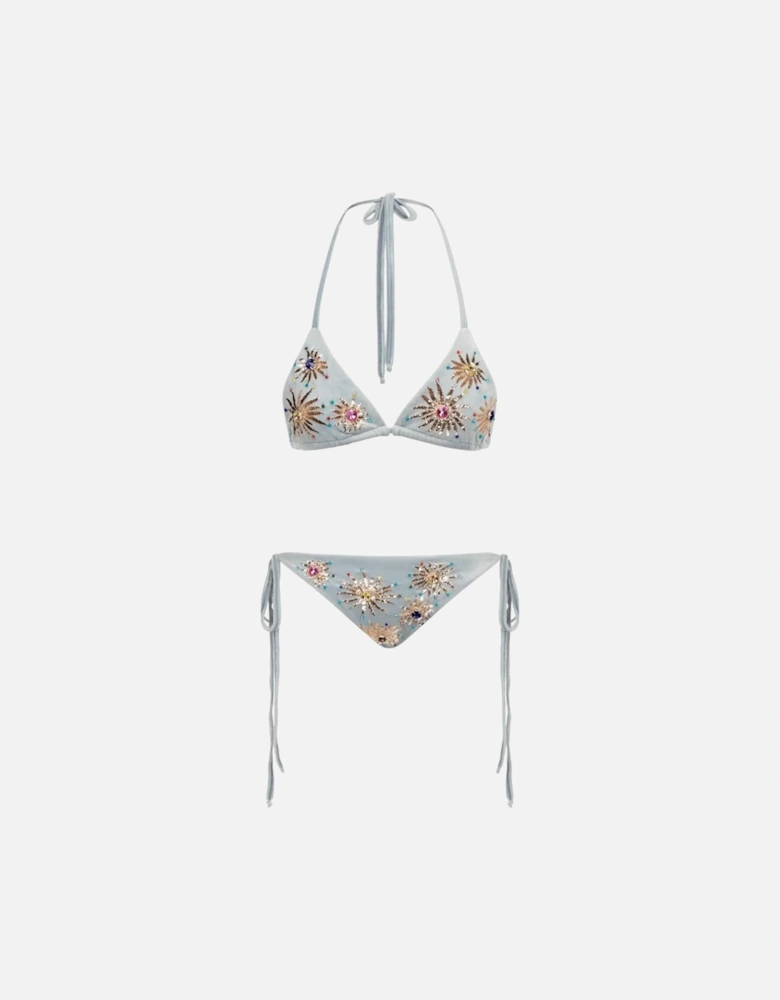 Dina Halter Bikini Top Blue