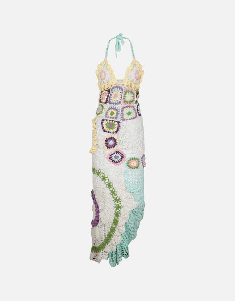 Octavia Crochet Party Dress Multi-Coloured