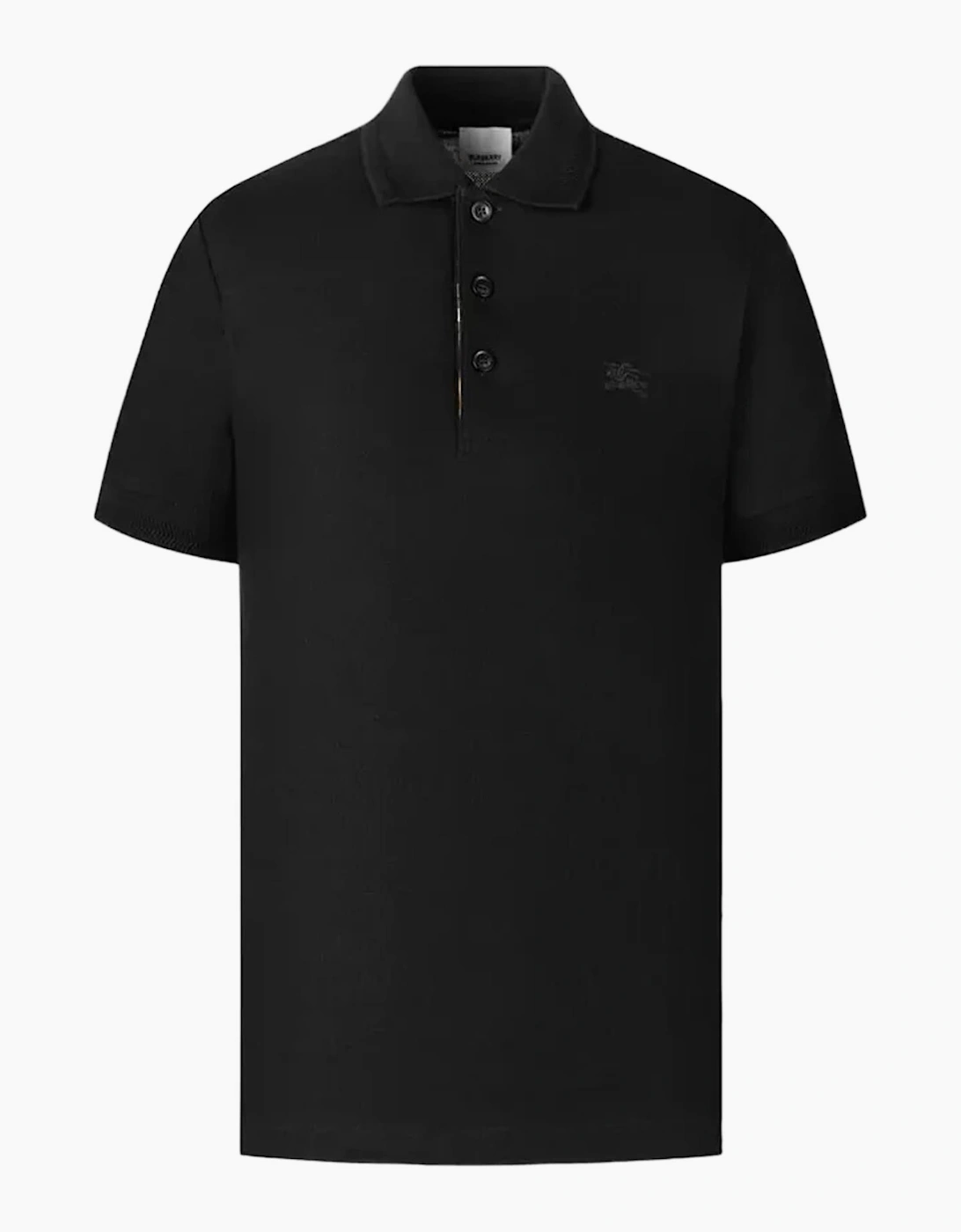 Burberry Men's Black Branded Equestrian Knight Logo Polo Shirt In  36 S