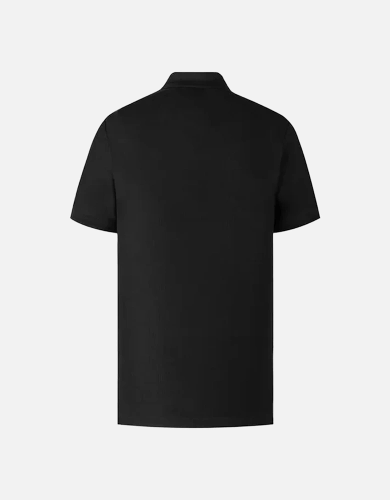 Branded Equestrian Knight Logo Polo Shirt in Black