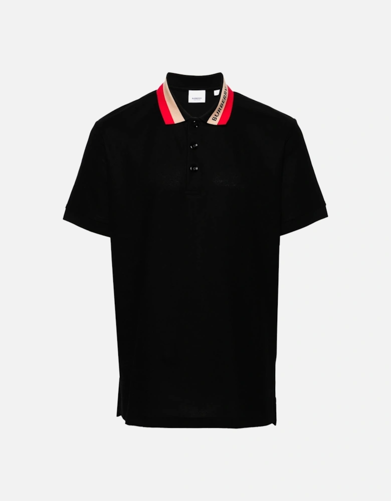 Contrasting Collar Polo in Black