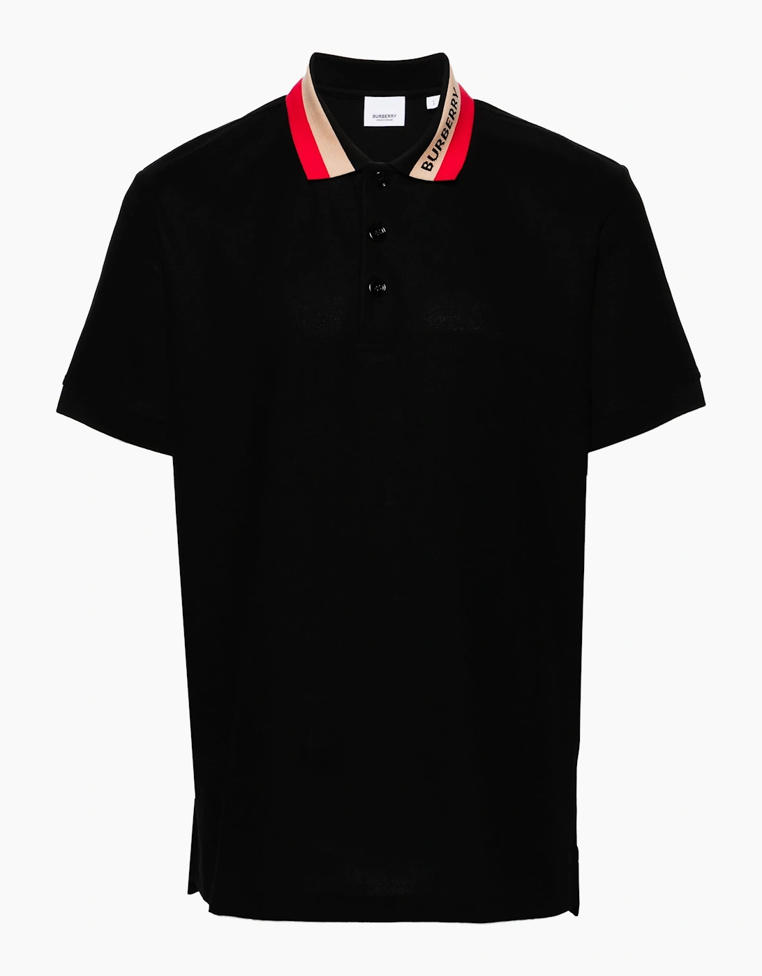 Men's Burberry Contrasting Collar Polo in Black - Size: 36