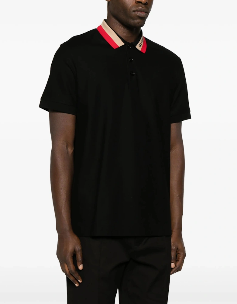 Contrasting Collar Polo in Black