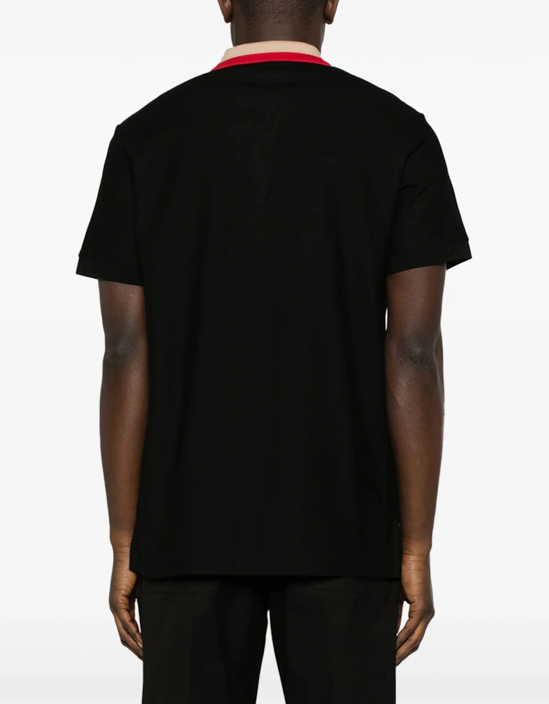 Contrasting Collar Polo in Black