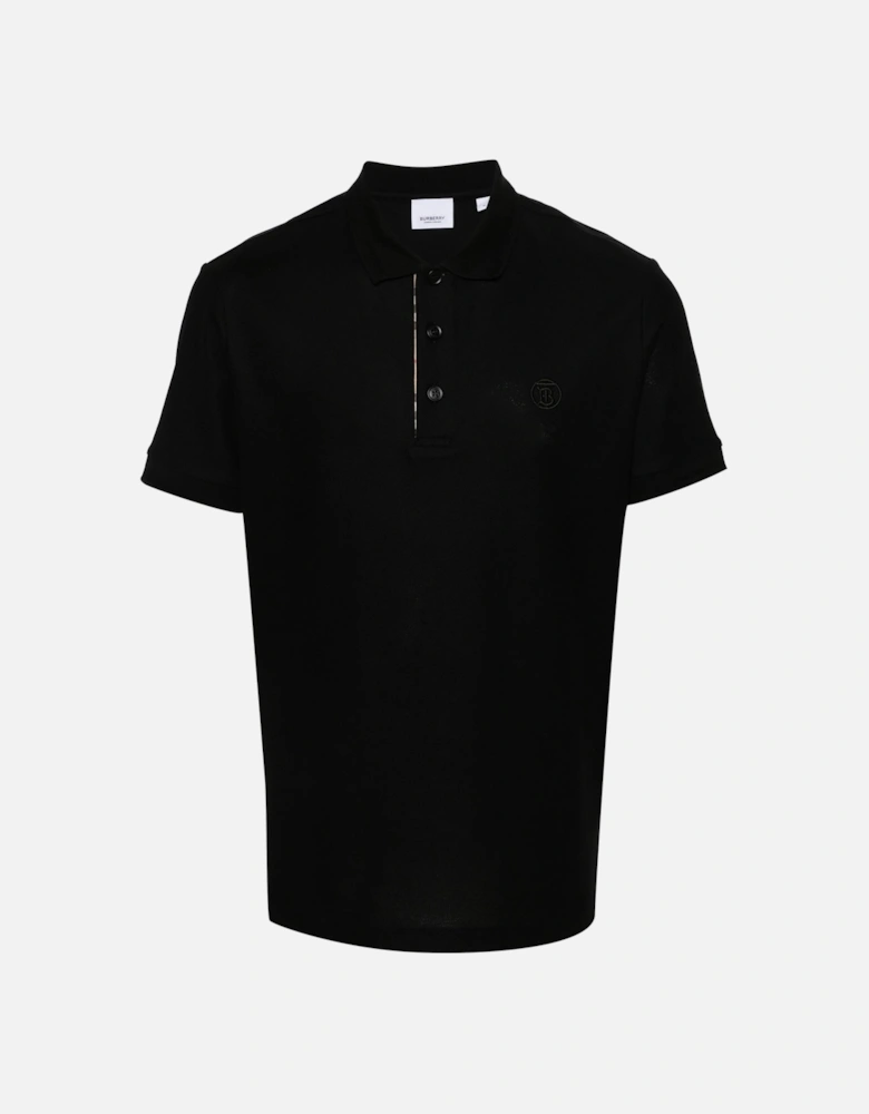 Circle TB Logo Embroidered Polo in Black
