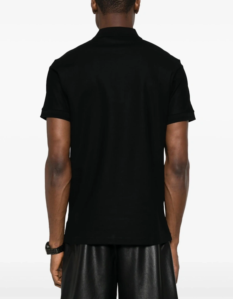 Circle TB Logo Embroidered Polo in Black