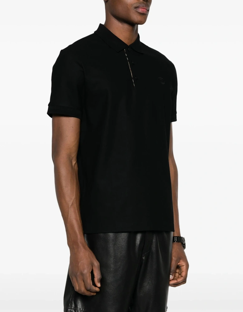 Circle TB Logo Embroidered Polo in Black