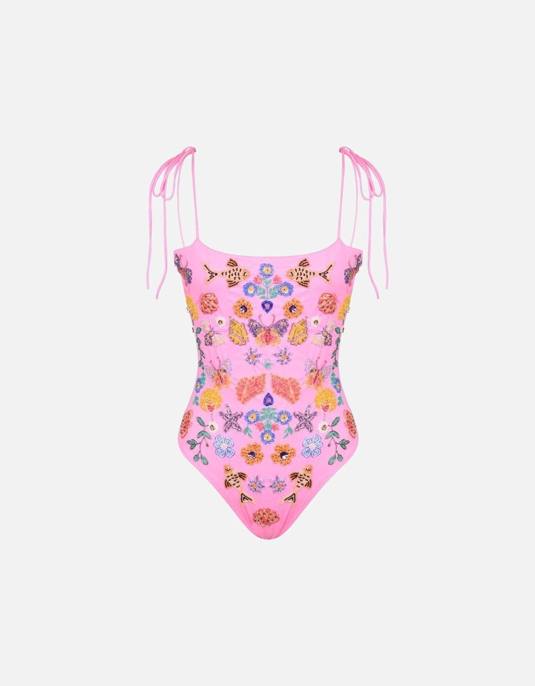 Mirrored Sea One Piece Swimsuit Pink