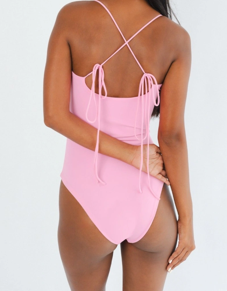 Mirrored Sea One Piece Swimsuit Pink