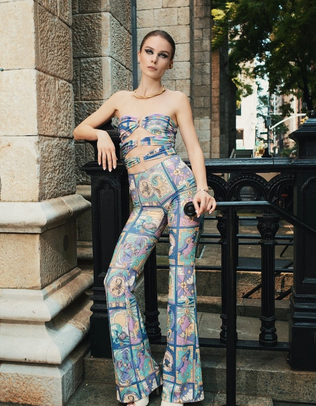 Eden Flattering Glitter Lurex Multi-Coloured Jumpsuit, 4 of 3