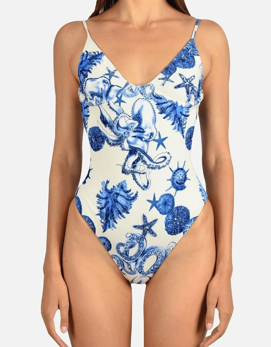 Ondine Hand Beaded Scoop Back Swimsuit