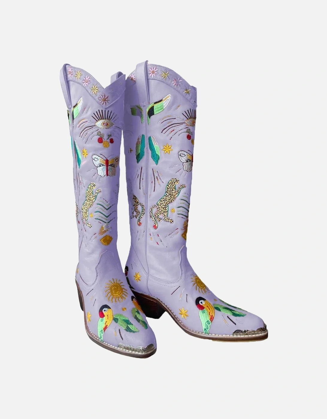 Willow Embroidered Leather Boots - Multi Colour, 2 of 1