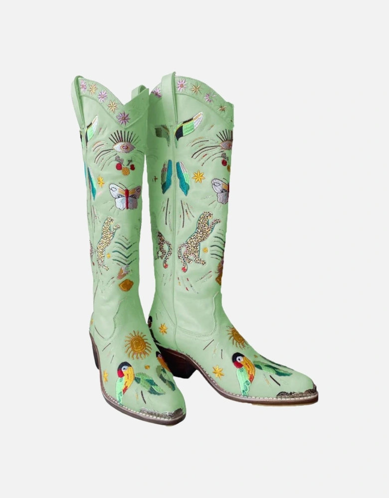 Willow Embroidered Leather Boots