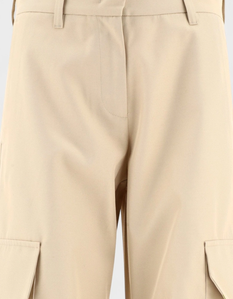 Metal Frame Trousers Beige