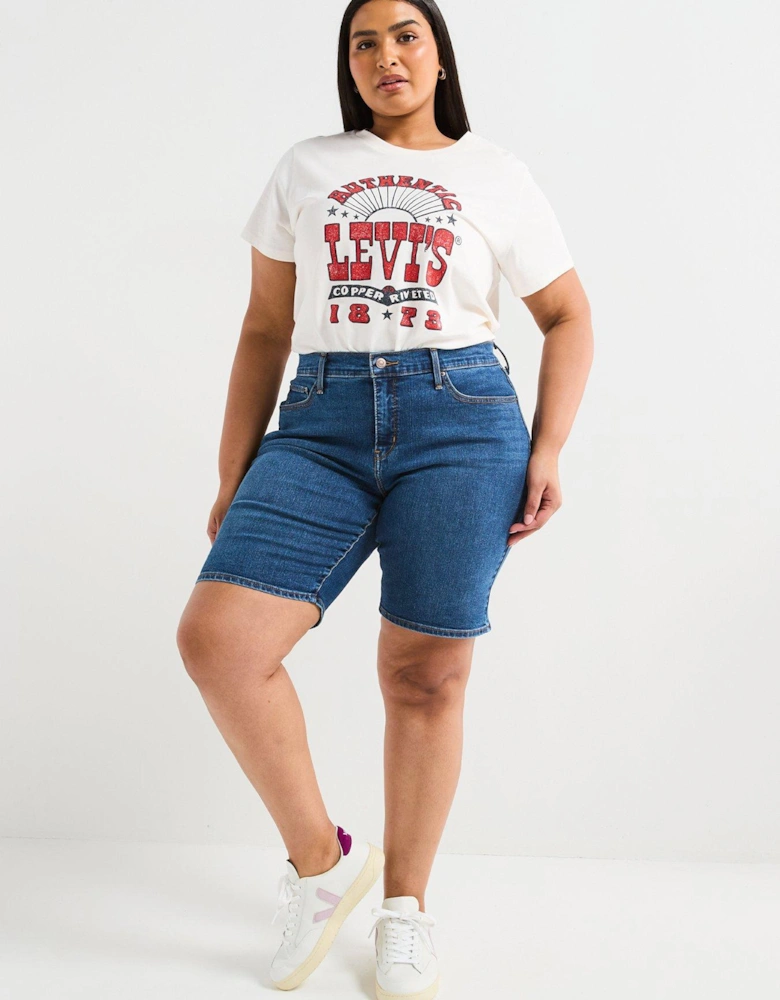 Shaping Bermuda Shorts (plus Size) - Clever Girl - Blue